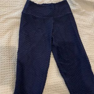 Dark blue croco skin leggings , full length